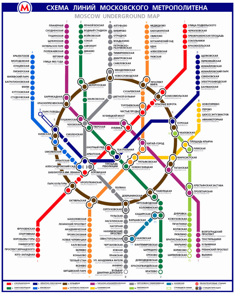 Moscow Metro Map Print Russian City Travel Poster Art – GalleryThane