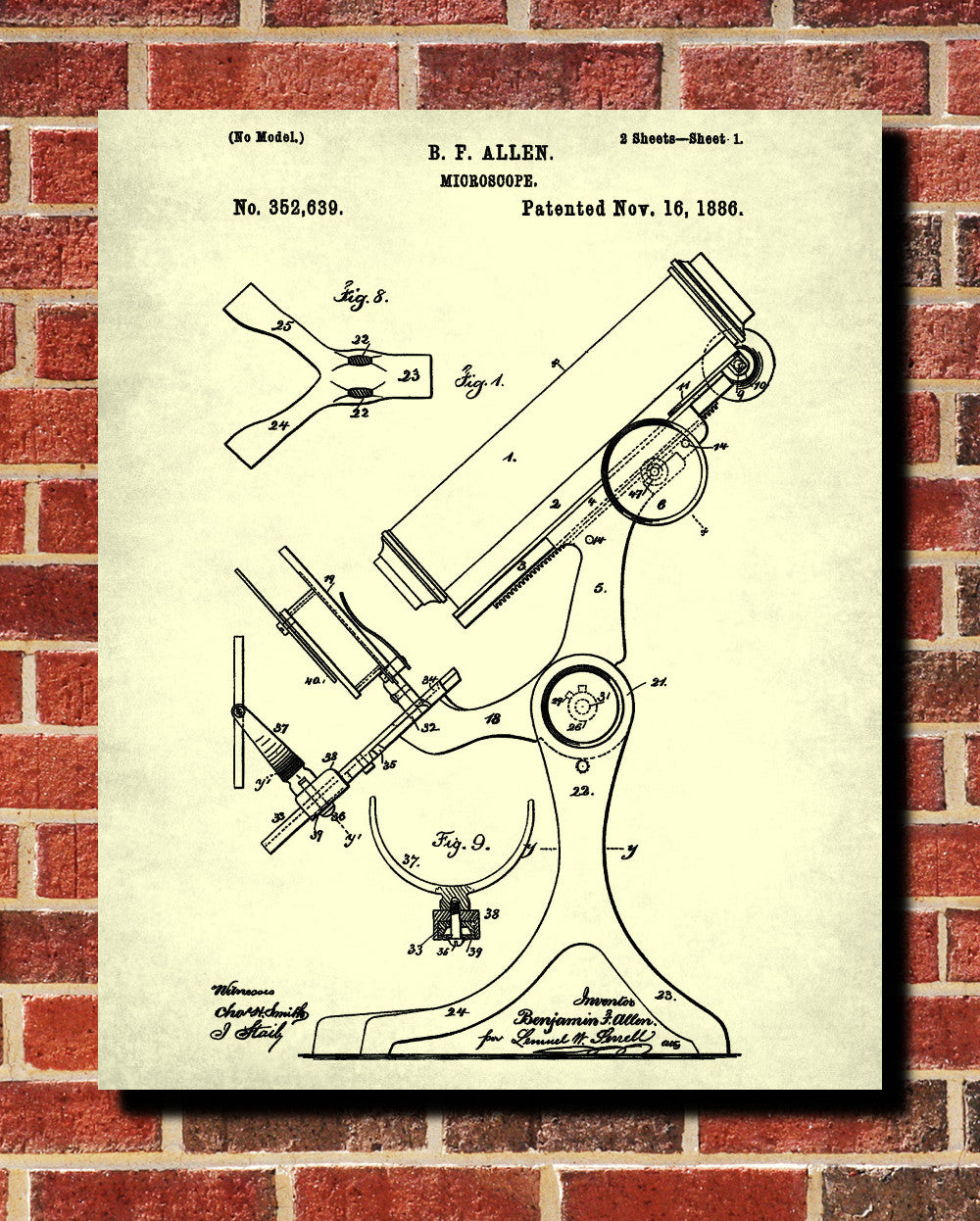 Microscope Patent Print Science Wall Art Poster - OnTrendAndFab