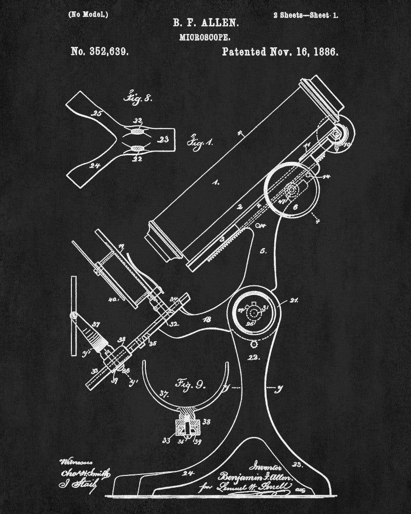 Microscope Patent Print Science Wall Art Poster - OnTrendAndFab