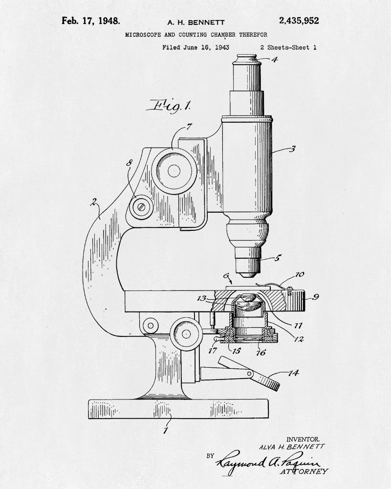 Microscope Patent Print Science Wall Art Scientist Poster - OnTrendAndFab