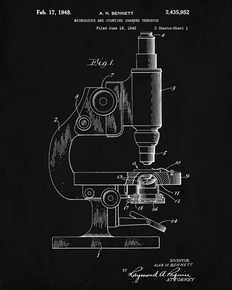 Microscope Patent Print Science Wall Art Scientist Poster - OnTrendAndFab