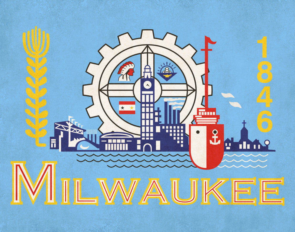 Milwaukee Wisconsin City Flag Print