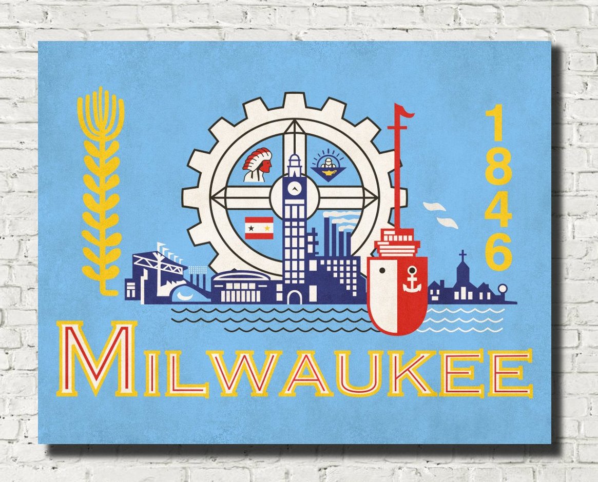 Milwaukee Wisconsin City Flag Print