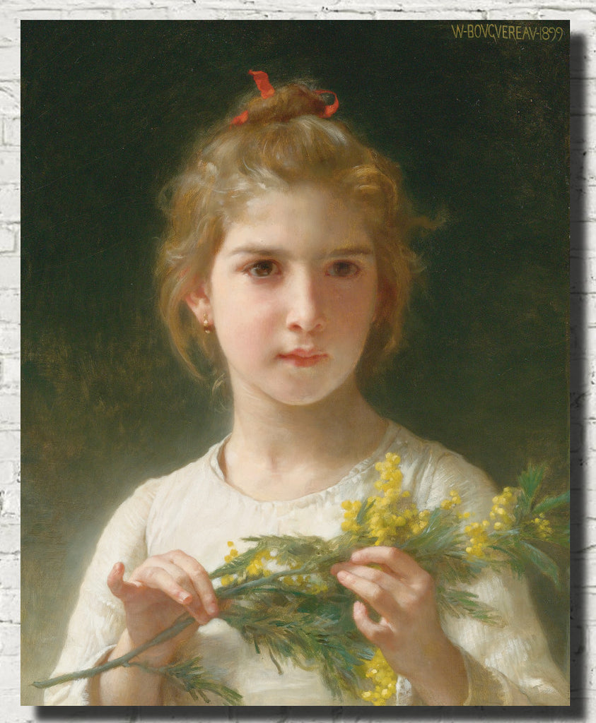 William-Adolphe Bouguereau, Fine Art Print : Mimosa Young Girl Portrait