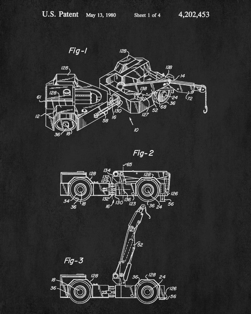 Mine Service Truck Patent Print Mining Blueprint Poster