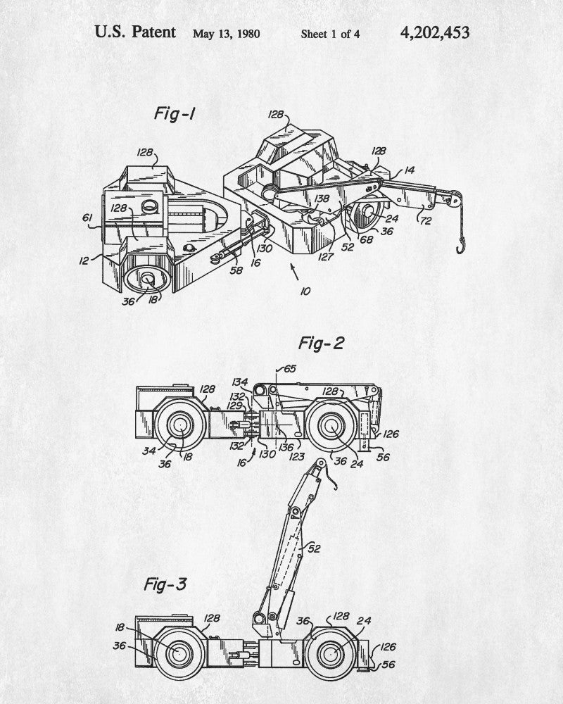 Mine Service Truck Patent Print Mining Blueprint Poster