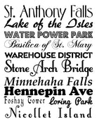 Minneapolis Neighbourhood Print Typography Scroll
