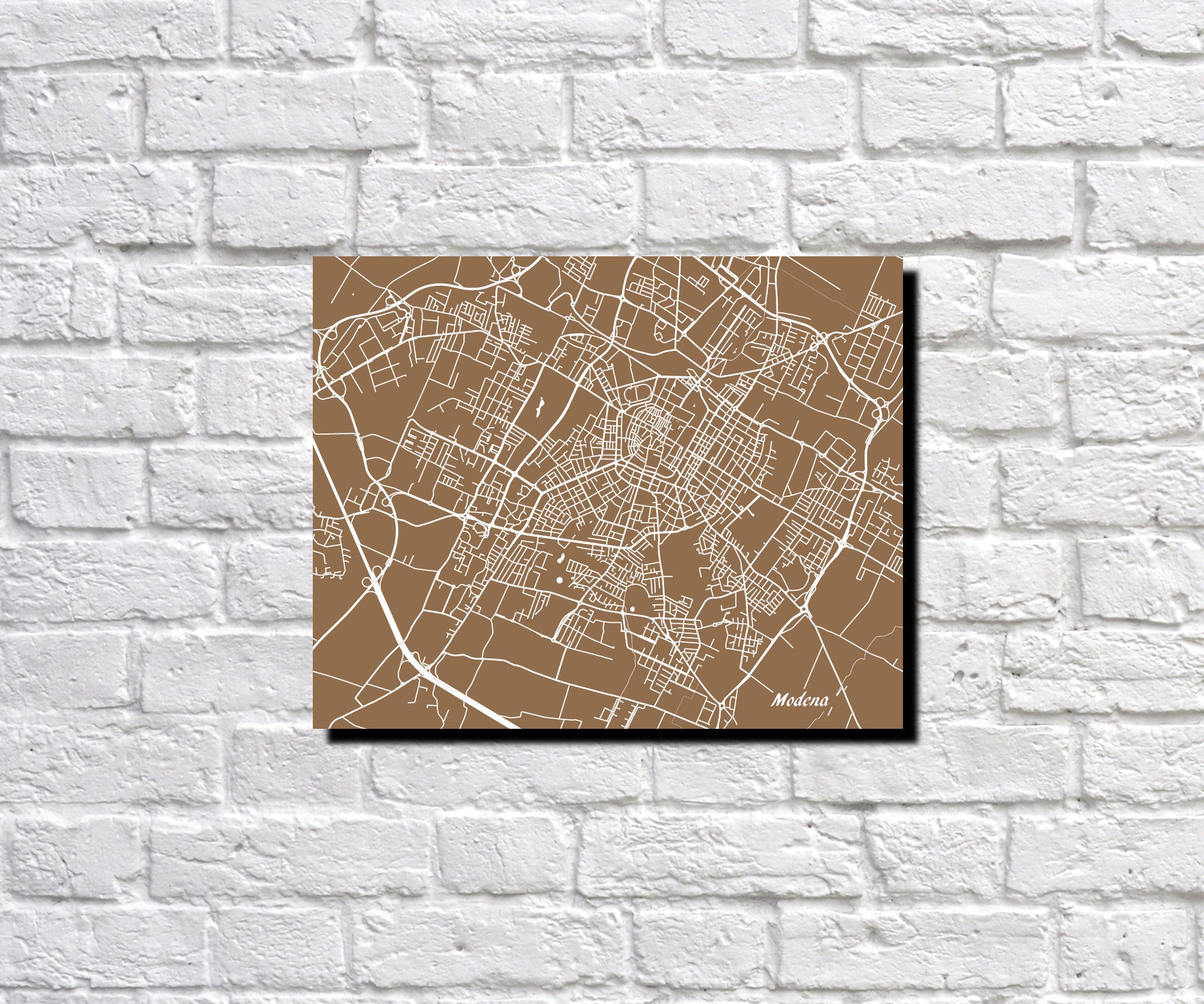 Modena, Italy City Street Map Print Feature Wall Art Poster
