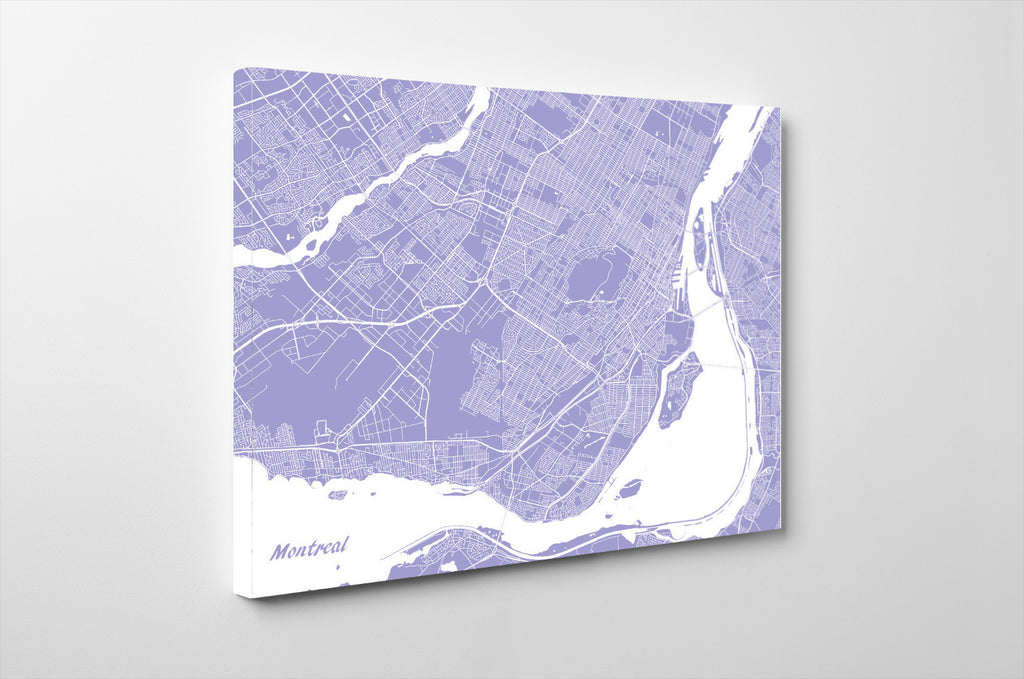 Montreal City Street Map Print Modern Art Poster