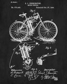 Pennington Motorcycle Patent Print Vintage Motorbike Blueprint Poster