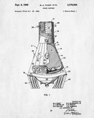 Space Capsule Patent Print NASA Astronaut Wall Art Poster