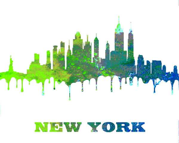 New York City Skyline Print Wall Art Poster USA