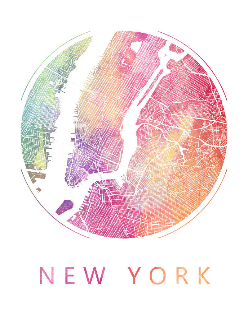 New York City Street Map Custom Wall Map Poster