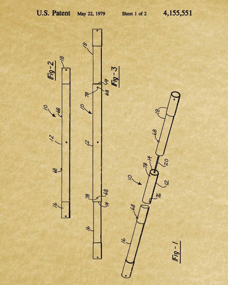 Nunchaku Patent Print Nunchuk Poster Martial Arts Wall Art - OnTrendAndFab