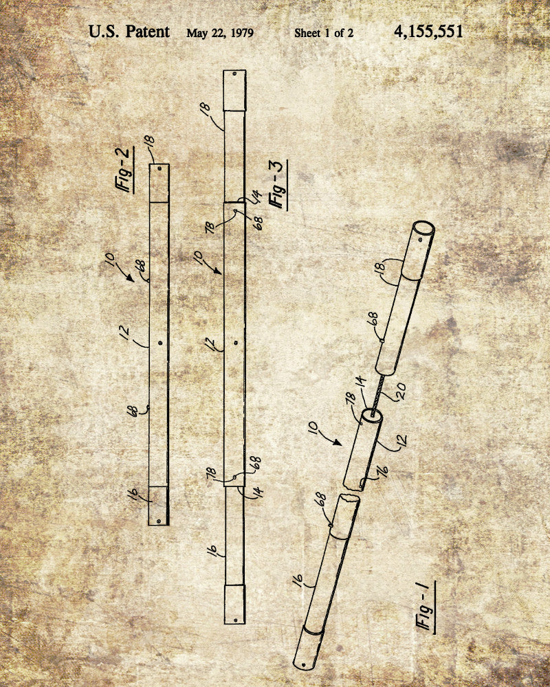 Nunchaku Patent Print Nunchuk Poster Martial Arts Wall Art - OnTrendAndFab