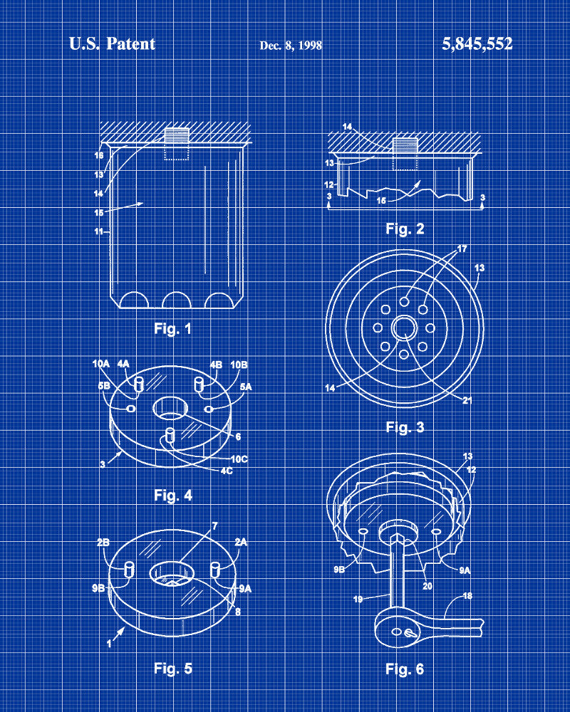 Oil Filter Patent Print Garage Blueprint Workshop Poster