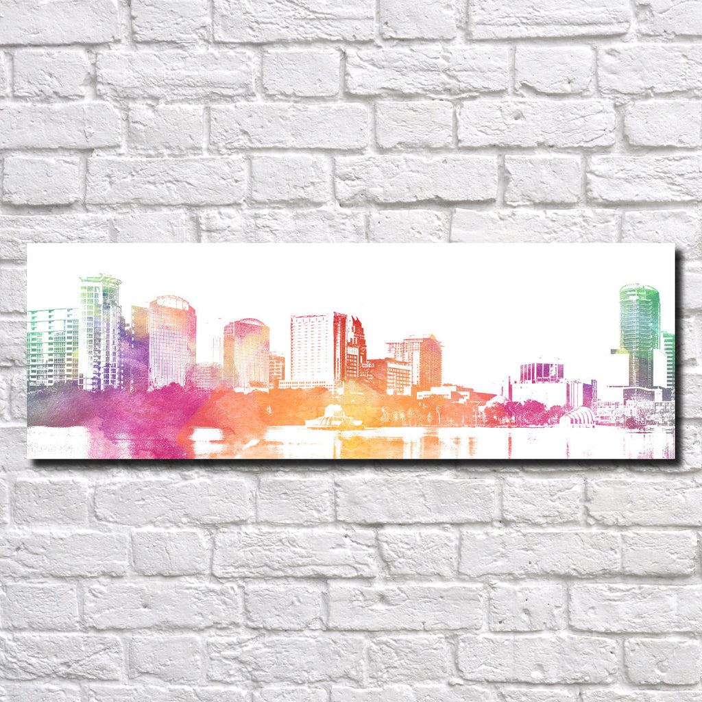 Orlando Skyline Poster Panorama City Street Scene Art Print 5364