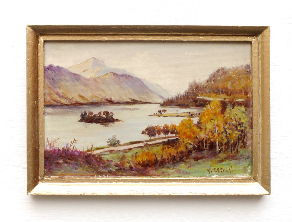 Loch Lomond Scottish Landscape Vintage Oil Painting Signed Framed