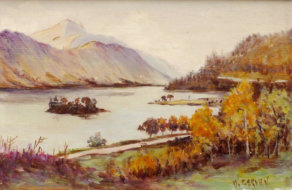 Loch Lomond Scottish Landscape Vintage Oil Painting Signed Framed