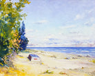 Beach Seascape Vintage Oil Painting Signed Framed Ontario Landscape