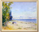 Beach Seascape Vintage Oil Painting Signed Framed Ontario Landscape