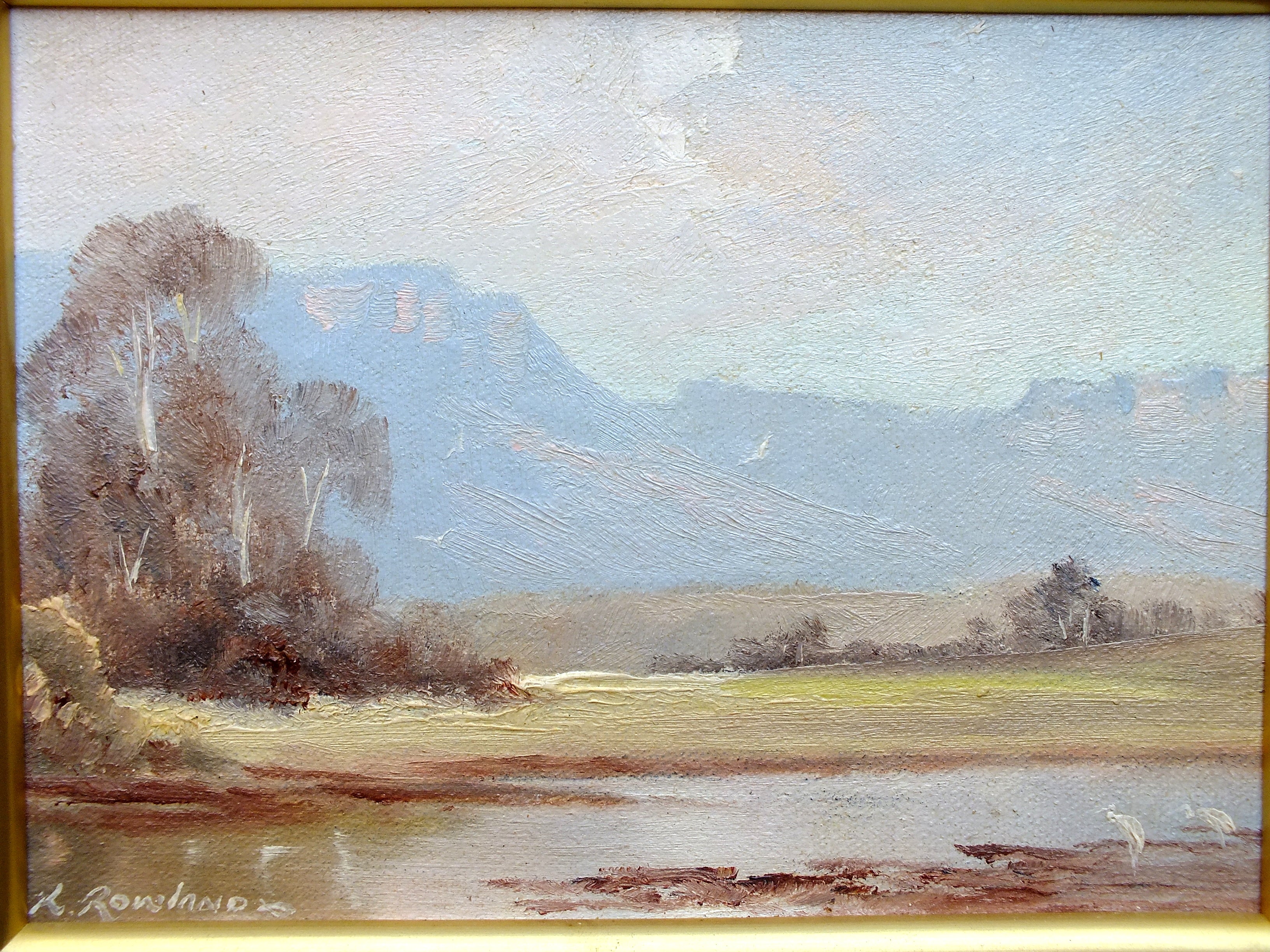 Pair of Paintings Vintage Oil Paintings Signed Framed Australian Landscape