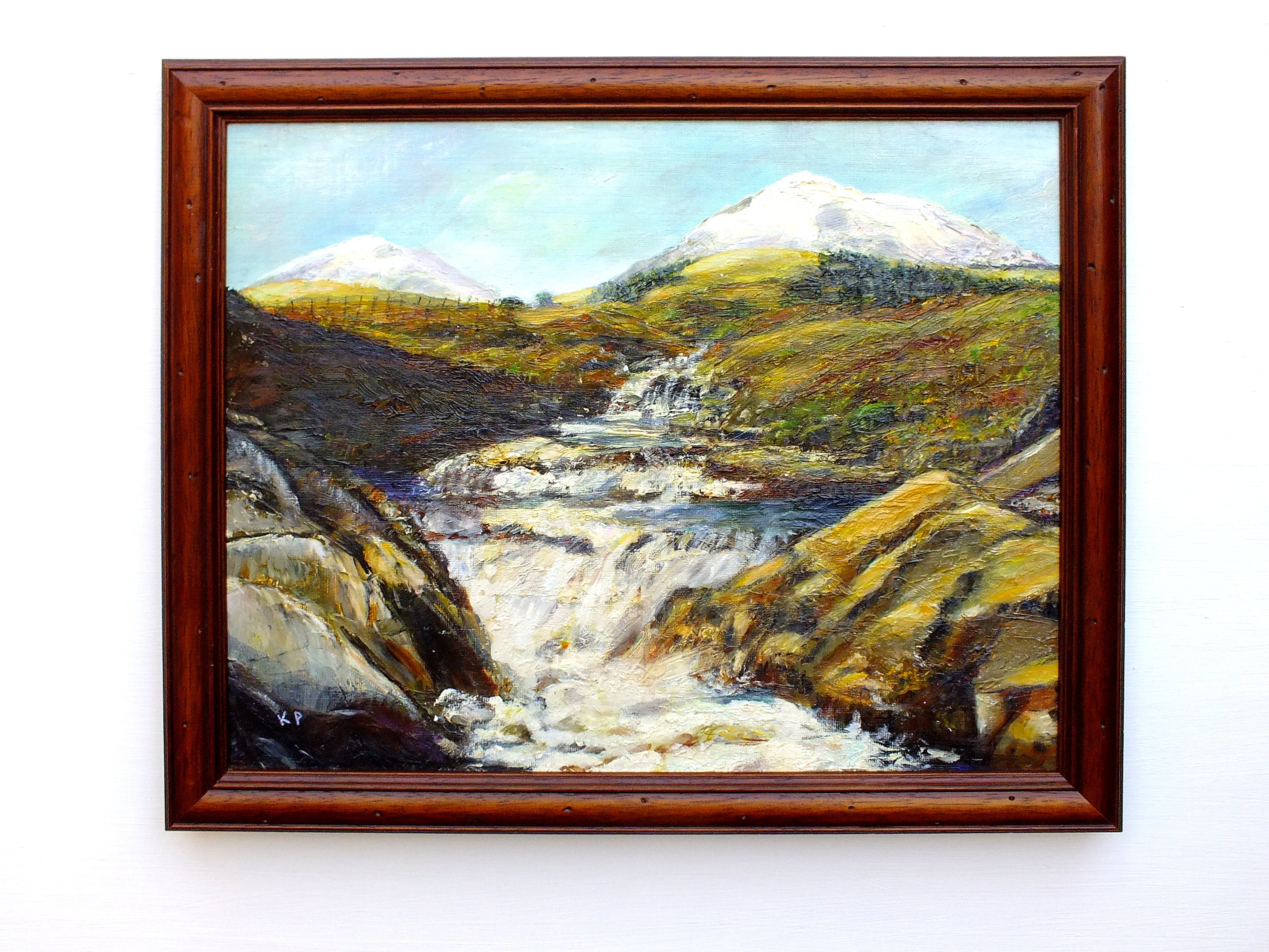 Scottish Landscape Vintage Oil Painting Signed Framed Plein Air Mountain Scene