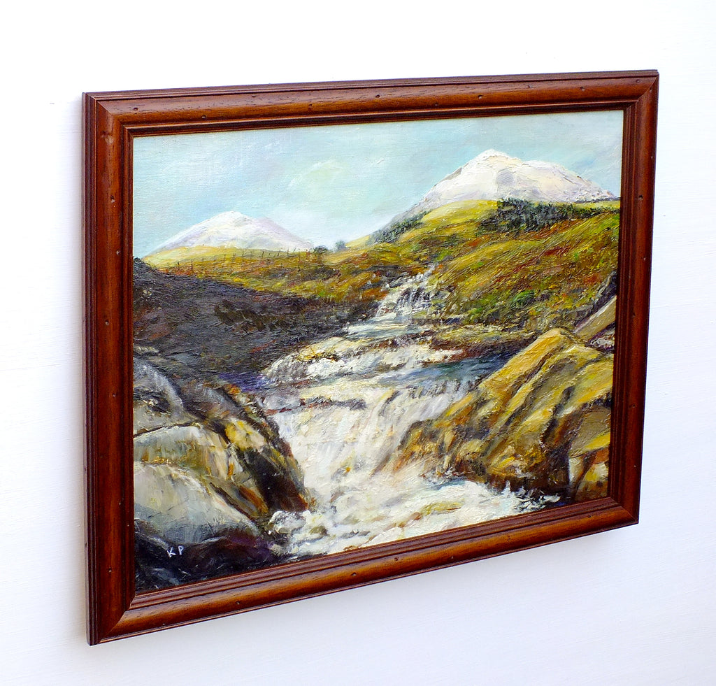 Scottish Landscape Vintage Oil Painting Signed Framed Plein Air Mountain Scene