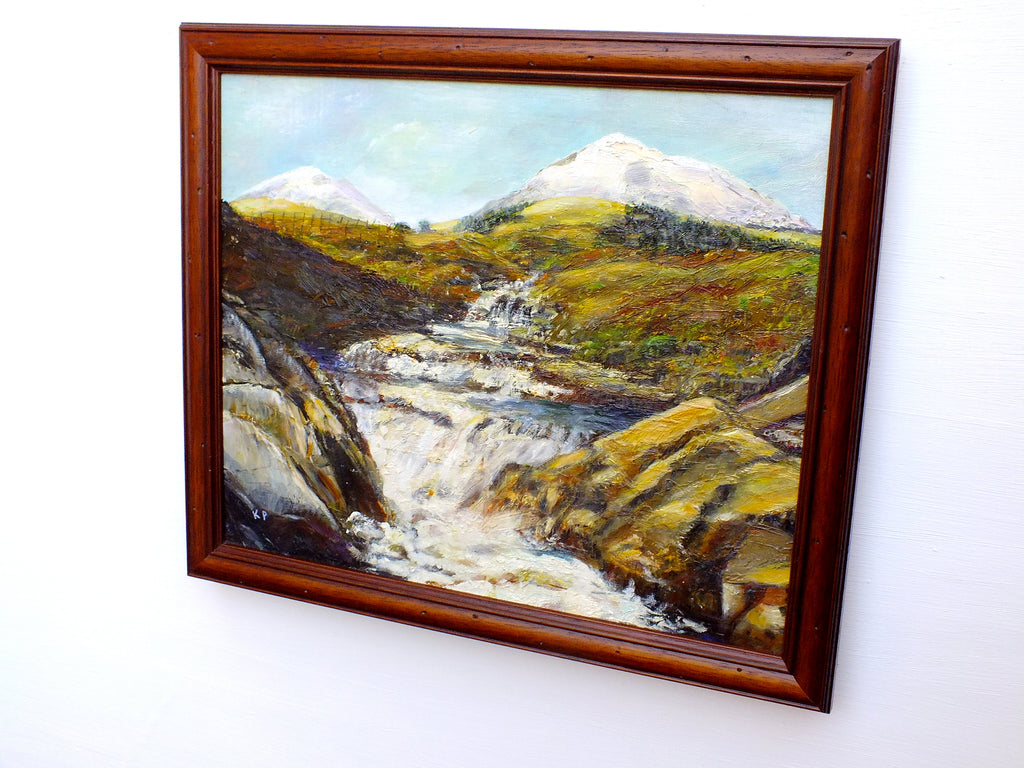 Scottish Landscape Vintage Oil Painting Signed Framed Plein Air Mountain Scene