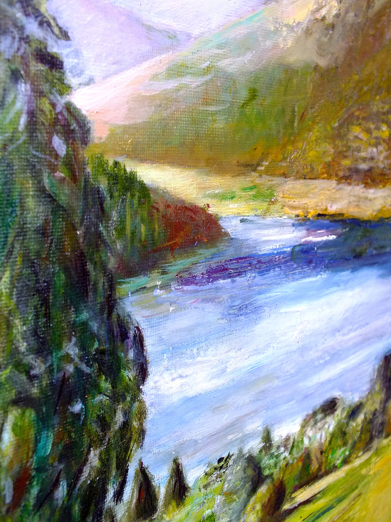 Scottish Landscape Vintage Oil Painting Signed Framed Mountain Scene
