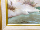 Vintage Oil Painting Winter Landscape Signed Framed Snow Scene Scandinavian Sunset