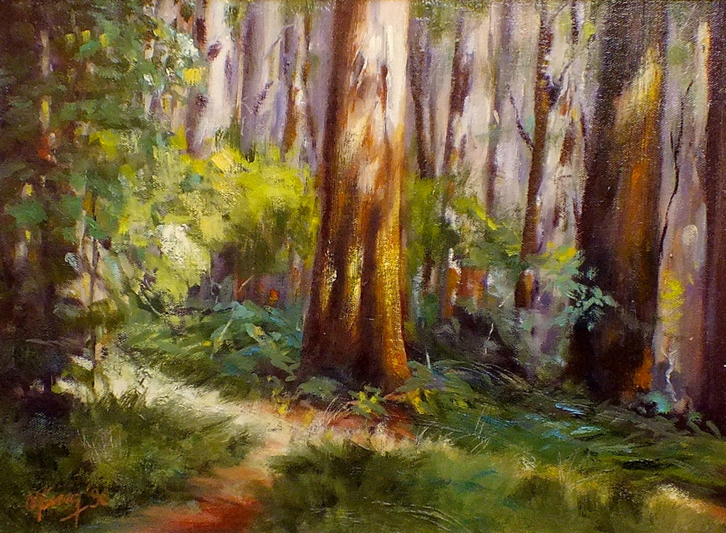 Australian Painting Vintage Oil Painting Signed Framed Sherbrook Trail Forest