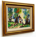 Vintage French Oil Painting Signed Framed Country House La Creuse