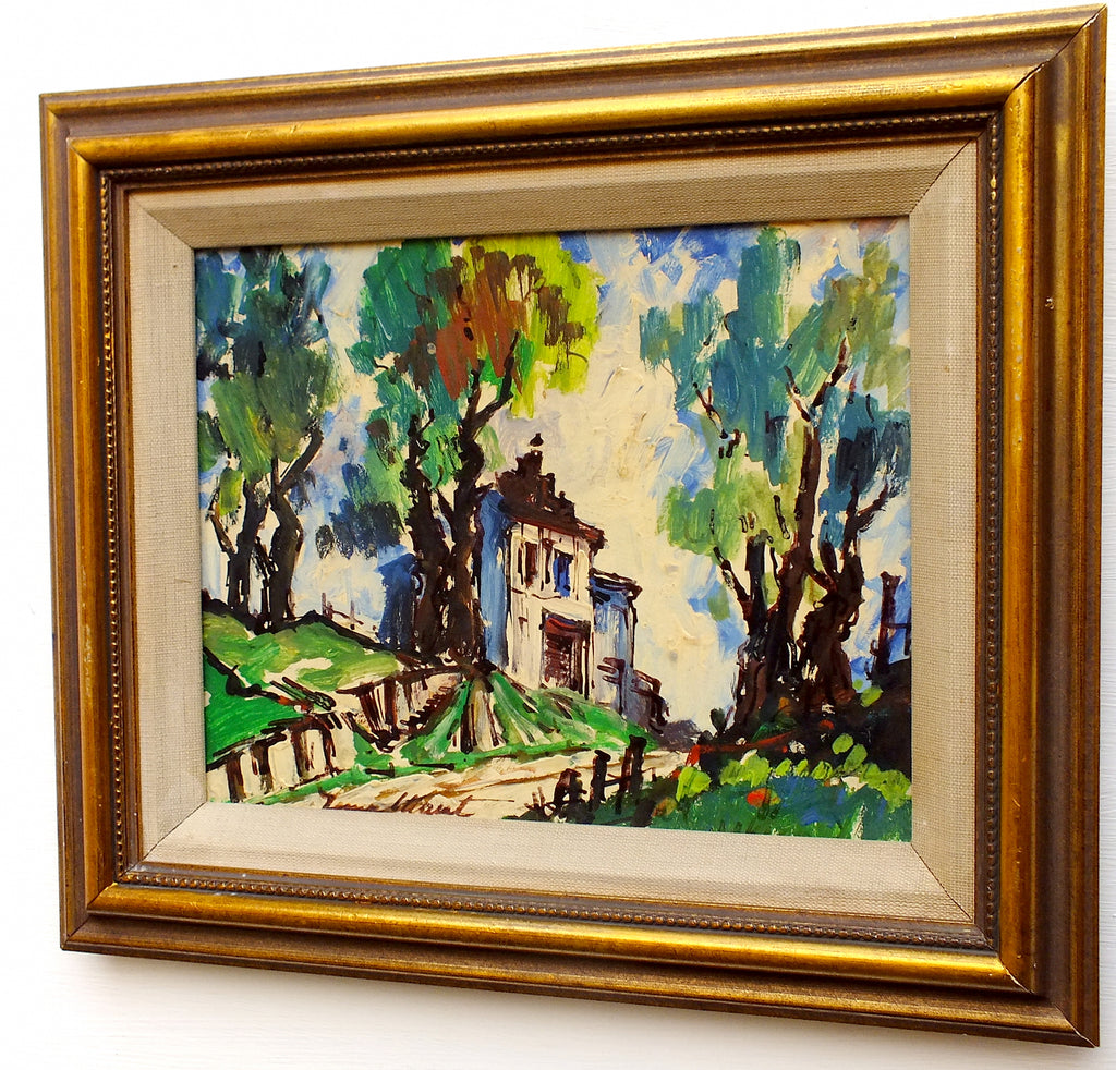 Vintage French Oil Painting Signed Framed Country House La Creuse
