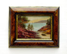 Antique Oil Painting Coastal Landscape Framed Seascape Painting 1920s