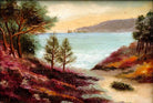 Antique Oil Painting Coastal Landscape Framed Seascape Painting 1920s