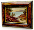 Antique Oil Painting Coastal Landscape Framed Seascape Painting 1920s