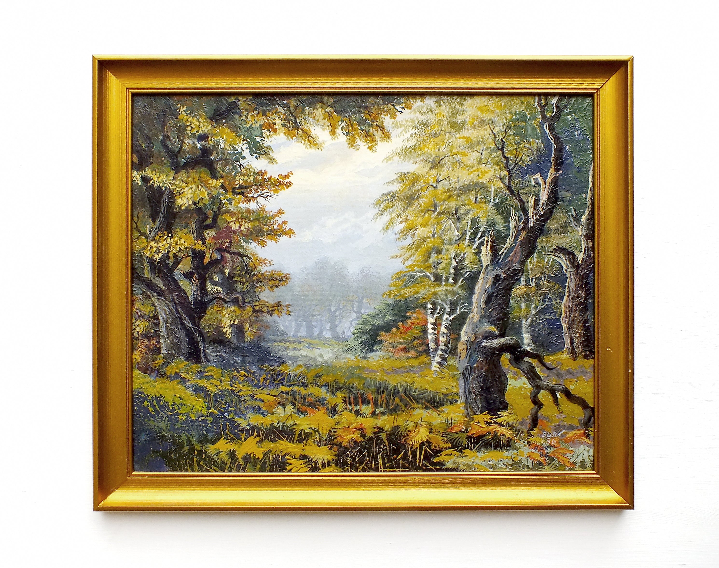 Sherwood Forest Vintage Oil Painting English Landscape Signed Framed