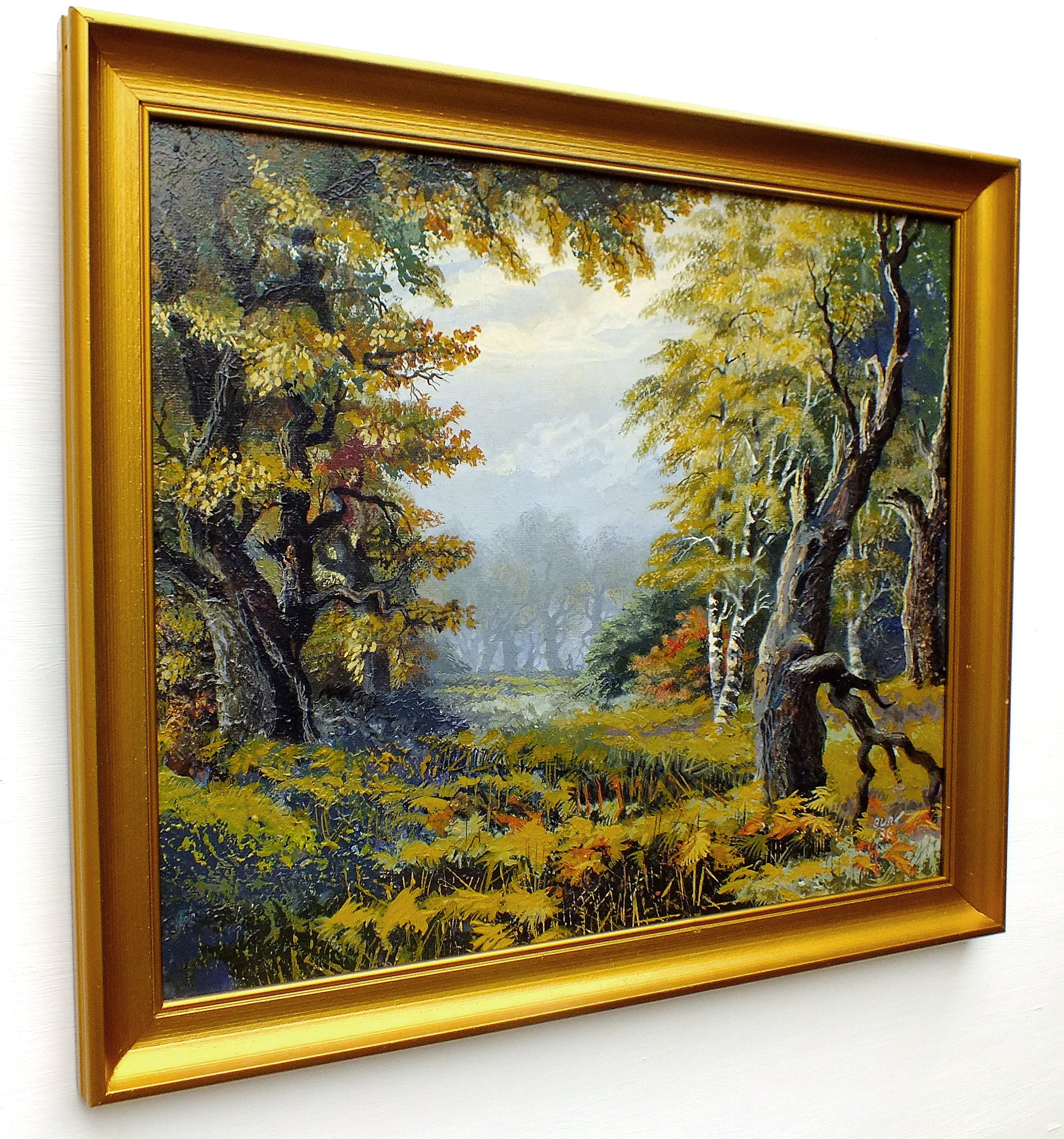 Sherwood Forest Vintage Oil Painting English Landscape Signed Framed