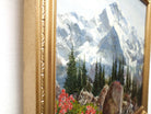 Swiss Alps Landscape Antique Oil Painting Signed Framed Mountain Scene