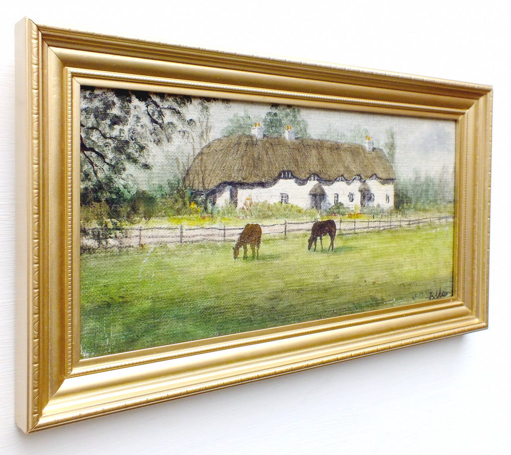 Lyndhurst English Country Landscape Oil Painting Horse in Paddock