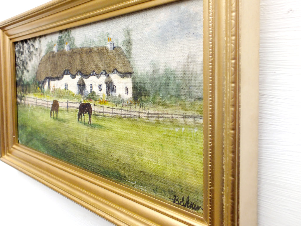 Lyndhurst English Country Landscape Oil Painting Horse in Paddock