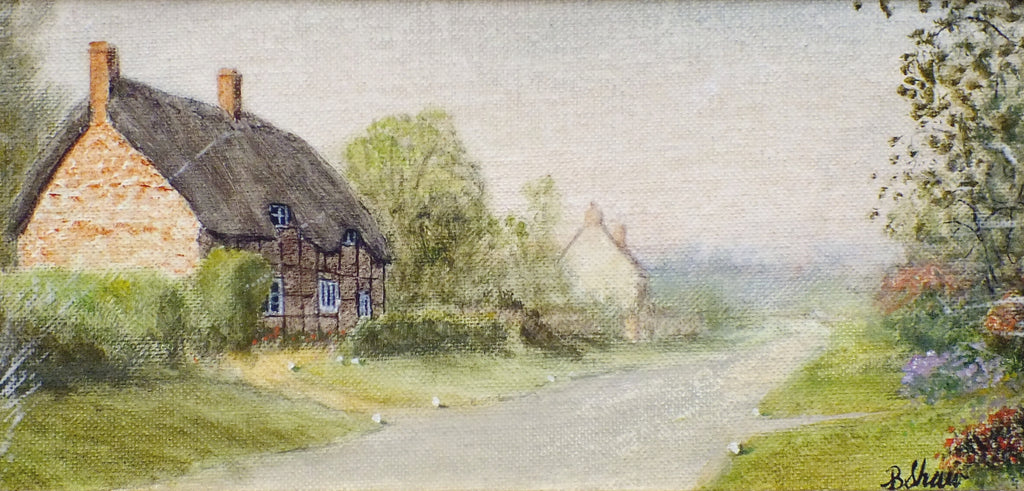 Martin Village English Country Landscape Oil Painting Thatched Cottages