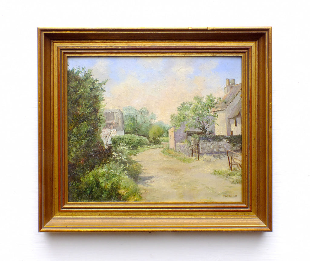 Country Lane English Country Landscape Oil Painting Oxfordshire Signed Framed