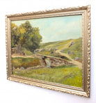 Bronte Bridge English Country Landscape Oil Painting Signed Framed