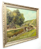 Bronte Bridge English Country Landscape Oil Painting Signed Framed