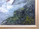 Seascape Oil Painting Vintage Sailing Boat Signed Framed Shipwreck