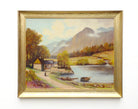 Loch Goil Scottish Landscape Vintage Oil Painting Signed Framed Mountain Scene