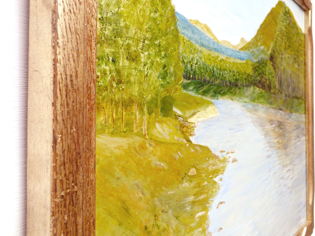 River Dee Scottish Landscape Vintage Oil Painting Signed Framed Mountain Scene
