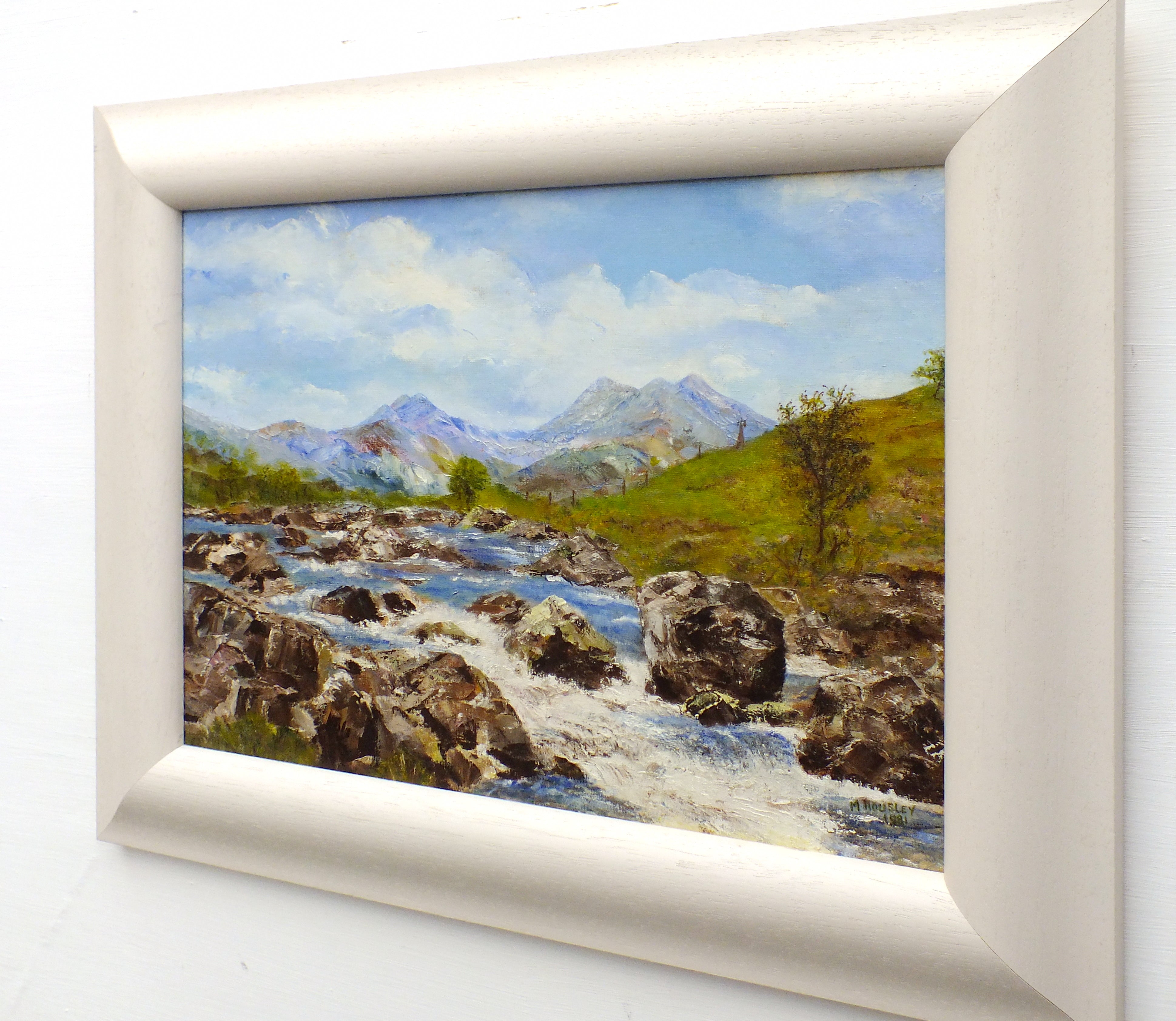 Mount Snowdon Welsh Landscape Vintage Oil Painting Signed Framed